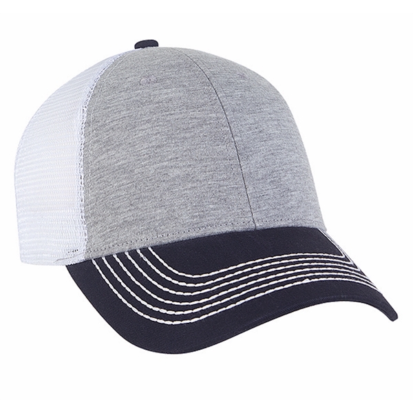 Jersey Knit Trucker with Contrast Visor & Button.... from ASI 80129 Quake City Caps