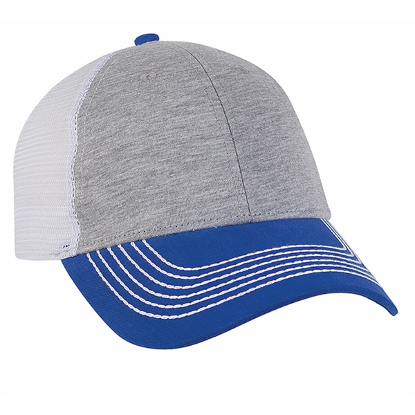 Jersey Knit Trucker with Contrast Visor & Button.... from ASI 80129 Quake City Caps