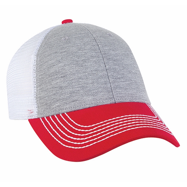 Jersey Knit Trucker with Contrast Visor & Button.... from ASI 80129 Quake City Caps