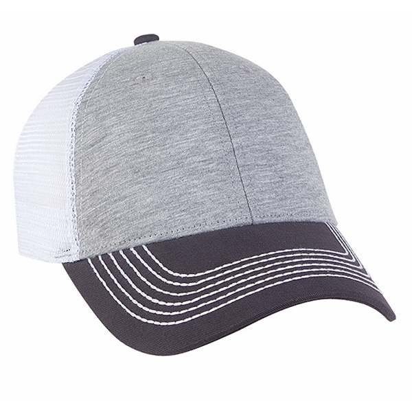 Jersey Knit Trucker with Contrast Visor & Button.... from ASI 80129 Quake City Caps