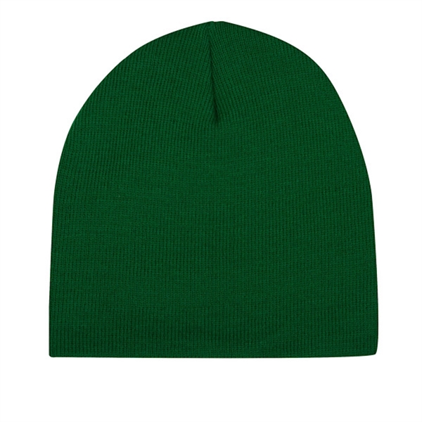 Regular gauge knit 100% acrylic 8" narrow beanie.... from ASI 80129 Quake City Caps