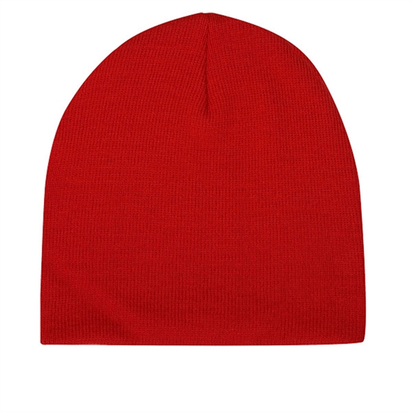 Regular gauge knit 100% acrylic 8" narrow beanie.... from ASI 80129 Quake City Caps