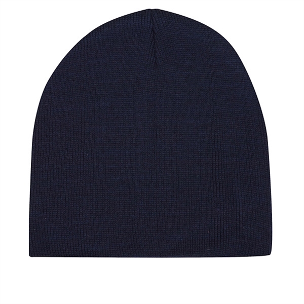 Regular gauge knit 100% acrylic 8" narrow beanie.... from ASI 80129 Quake City Caps