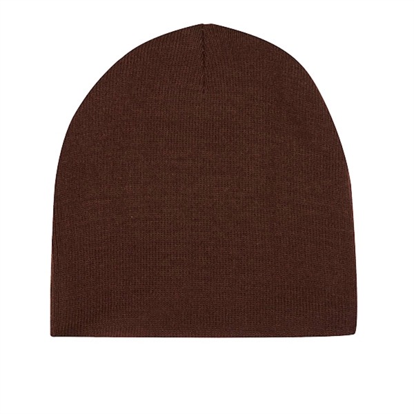 Regular gauge knit 100% acrylic 8" narrow beanie.... from ASI 80129 Quake City Caps