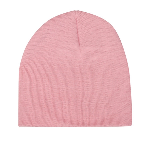 Regular gauge knit 100% acrylic 8" narrow beanie.... from ASI 80129 Quake City Caps