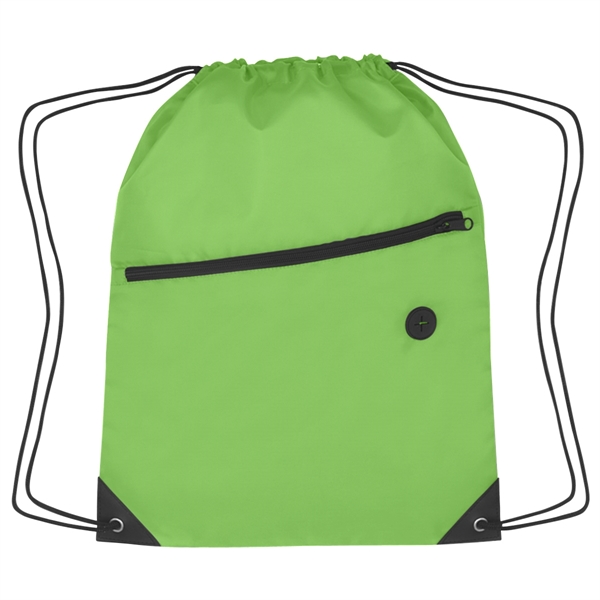 Sports pack with drawstring closure and large front zippered pocket.... from ASI 61125 Hit Promotional Products / Hit®