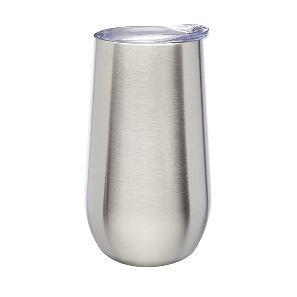 9 oz. stemless flute wine glass with clear press on lid,... from ASI 39552 BEL Promo