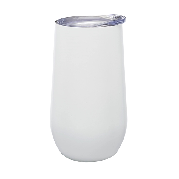 9 oz. stemless flute wine glass with clear press on lid,... from ASI 39552 BEL Promo