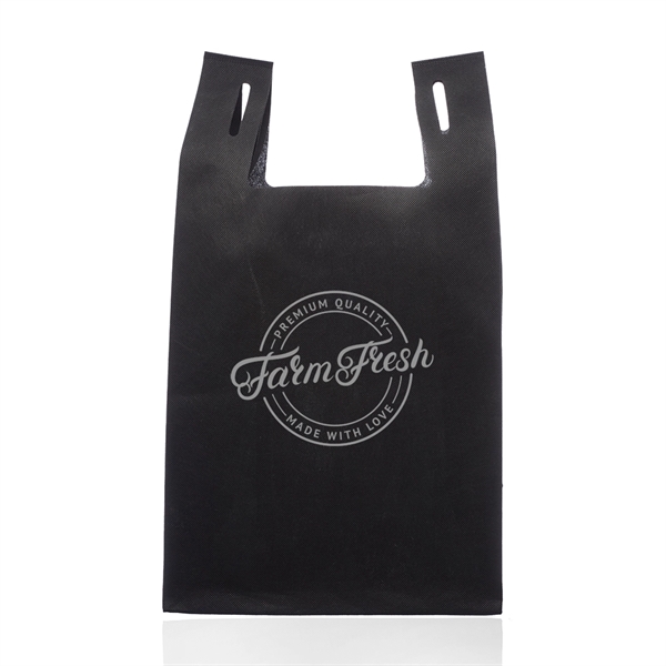 Lightweight and reusable tote bag made of t-shirt style, non-woven material.... from ASI 39552 BEL Promo