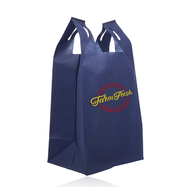 Lightweight and reusable tote bag made of t-shirt style, non-woven material.... from ASI 39552 BEL Promo