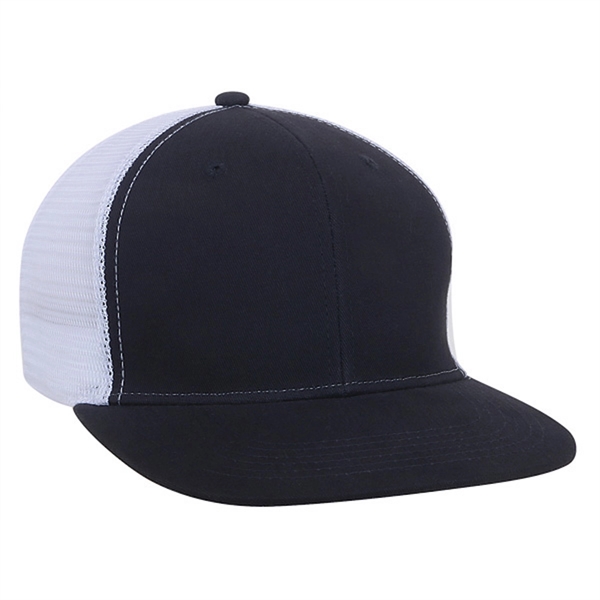 Medium profile, structured brushed cotton flat bill cap.... from ASI 80129 Quake City Caps