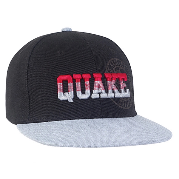 Medium Profile Acrylic Flat Bill with Contrast Crown Cap.... from ASI 80129 Quake City Caps