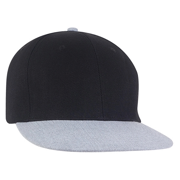 Medium Profile Acrylic Flat Bill with Contrast Crown Cap.... from ASI 80129 Quake City Caps