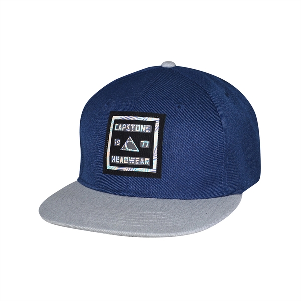 Medium Profile Acrylic Flat Bill with Contrast Crown Cap.... from ASI 80129 Quake City Caps