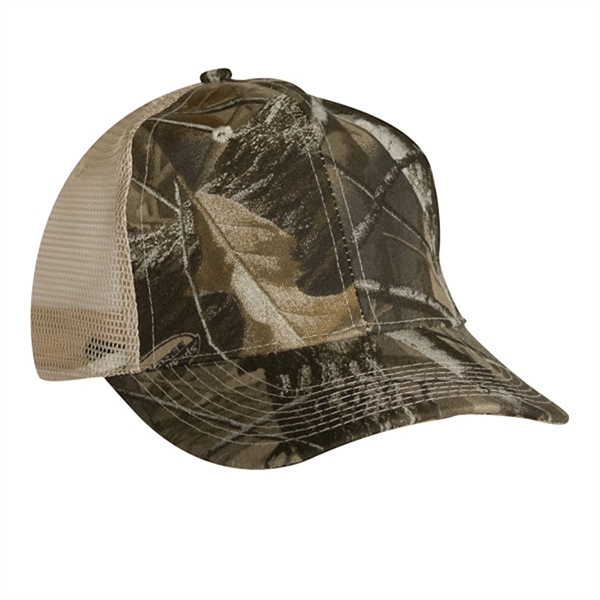 High profile, structured 6-panel, camouflage trucker cap with mesh back.... from ASI 80129 Quake City Caps