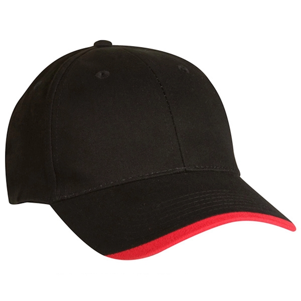 6-panel brushed cotton twill baseball cap with contrasting wave visor.... from ASI 80129 Quake City Caps