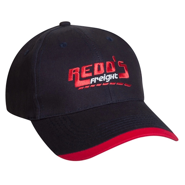 6-panel brushed cotton twill baseball cap with contrasting wave visor.... from ASI 80129 Quake City Caps