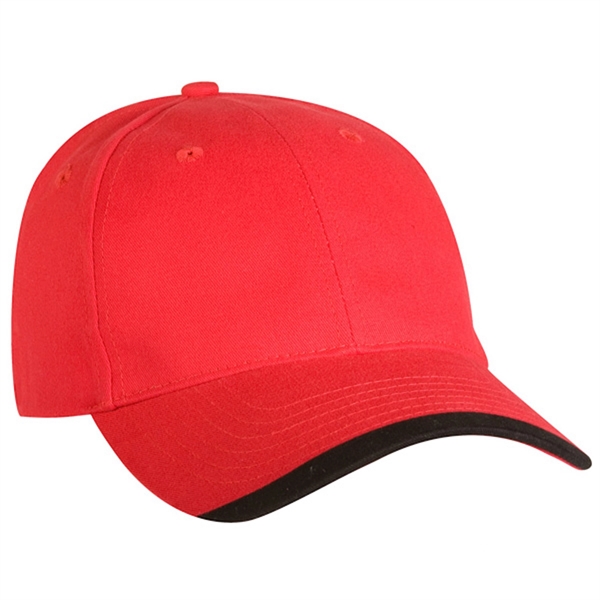 6-panel brushed cotton twill baseball cap with contrasting wave visor.... from ASI 80129 Quake City Caps