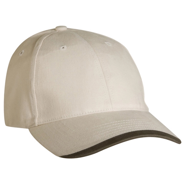 6-panel brushed cotton twill baseball cap with contrasting wave visor.... from ASI 80129 Quake City Caps
