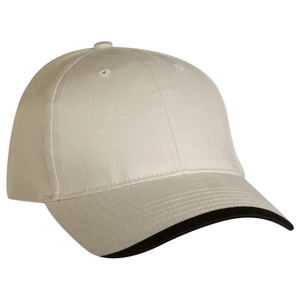 6-panel brushed cotton twill baseball cap with contrasting wave visor.... from ASI 80129 Quake City Caps