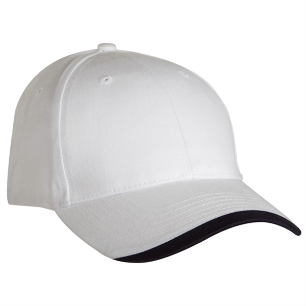 6-panel brushed cotton twill baseball cap with contrasting wave visor.... from ASI 80129 Quake City Caps