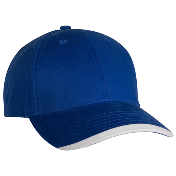 6-panel brushed cotton twill baseball cap with contrasting wave visor.... from ASI 80129 Quake City Caps