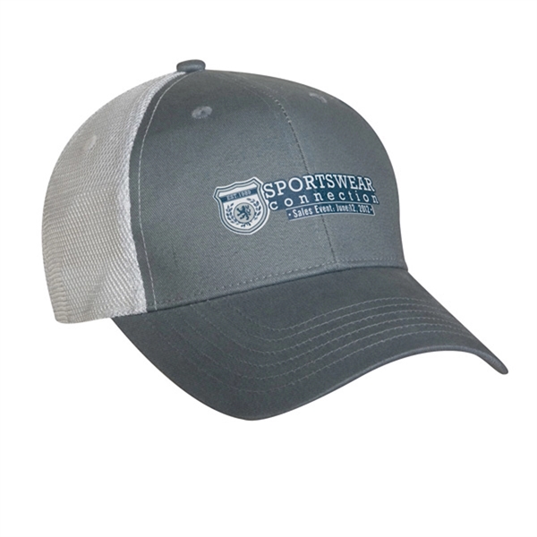 6-panel, brushed 100% cotton twill baseball cap with an athletic mesh... from ASI 80129 Quake City Caps