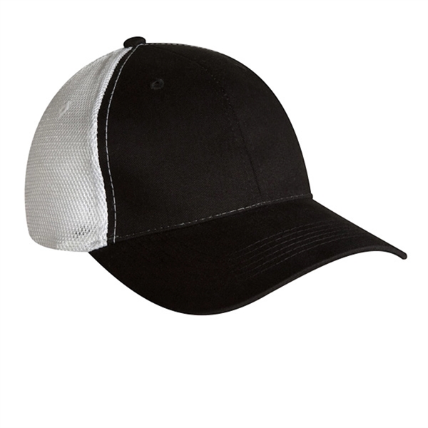 6-panel, brushed 100% cotton twill baseball cap with an athletic mesh... from ASI 80129 Quake City Caps