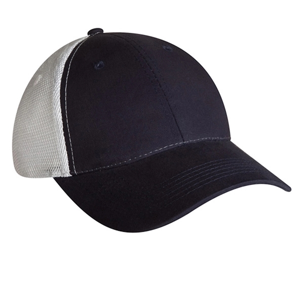 6-panel, brushed 100% cotton twill baseball cap with an athletic mesh... from ASI 80129 Quake City Caps