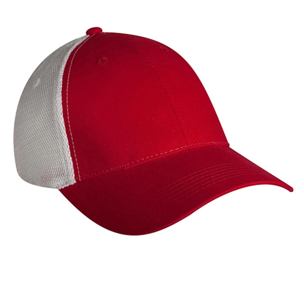 6-panel, brushed 100% cotton twill baseball cap with an athletic mesh... from ASI 80129 Quake City Caps