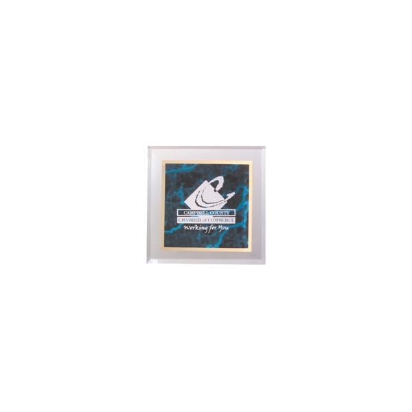 3 3/4" x 3 3/4" x 3/4" marbleized acrylic paperweight.... from ASI 74601 Calico