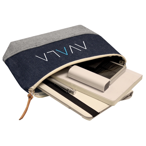 Made of denim with contrast trim and zipper closure with leather... from ASI 79384 Preferred Nation Inc