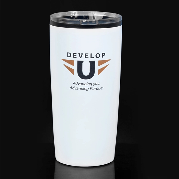 3.8" x 8.5" stainless steel tumbler with shatter-resistant lid. BPA free.... from ASI 62088 IDProductsource