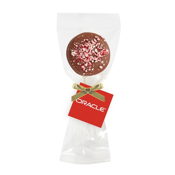 Chocolate covered Oreo pop measuring 3" x 7.5" with crushed peppermint... from ASI 71685 Midnite Snax®