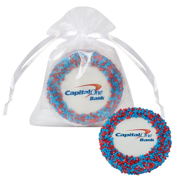 Custom Chocolate Covered Oreo® Organza Bag. Item size: 2.75"W x 3.875"H.... from ASI 71685 Midnite Snax®