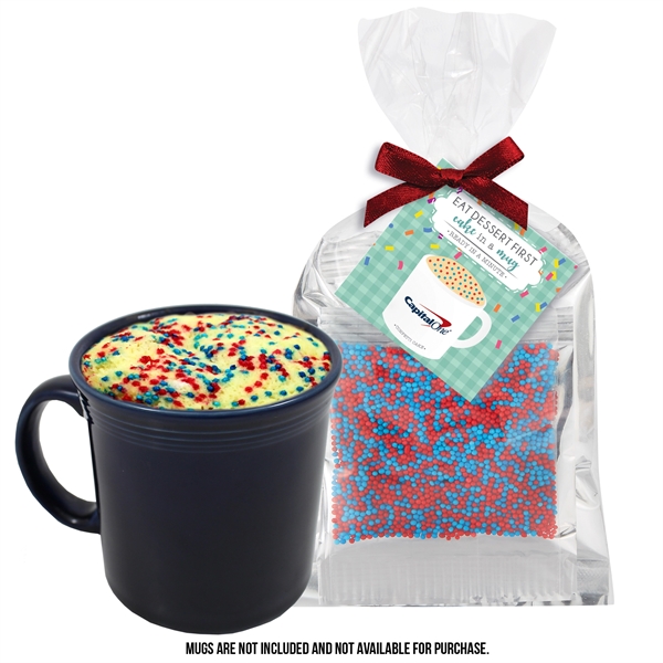 Mug cake mug stuffer. Item size: 4"W x 7.5"H. Cooking directions... from ASI 71685 Midnite Snax®