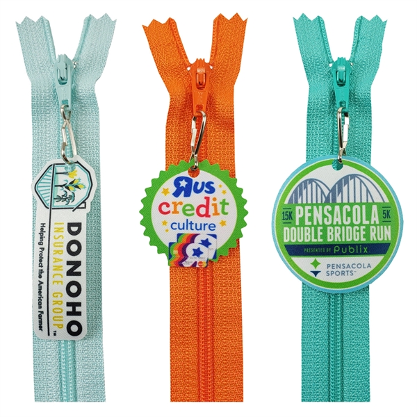 USA Made 1 side 4CP dye sub printed zipper pull with... from ASI 90160 Suntex Industries