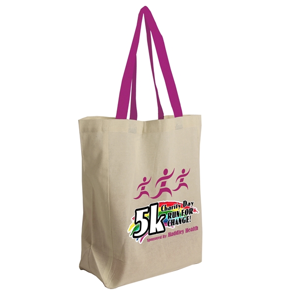 Natural Cotton Grocery Tote with different Color Handles... from ASI 55990 Garyline