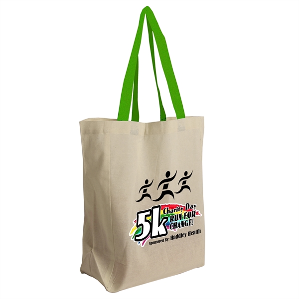 Natural Cotton Grocery Tote with different Color Handles... from ASI 55990 Garyline