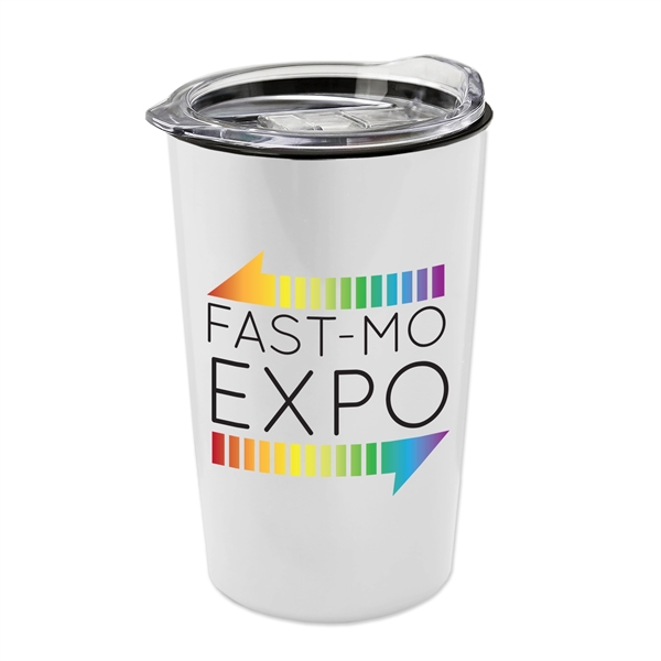 New 14 oz. Metalike Sentinel Tumbler with Clear Slide-Lid. Double-Wall Insulated... from ASI 55990 Garyline