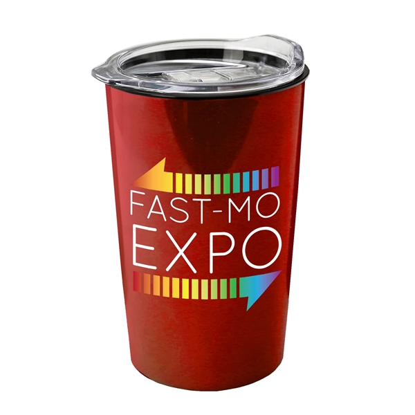 New 14 oz. Metalike Sentinel Tumbler with Clear Slide-Lid. Double-Wall Insulated... from ASI 55990 Garyline