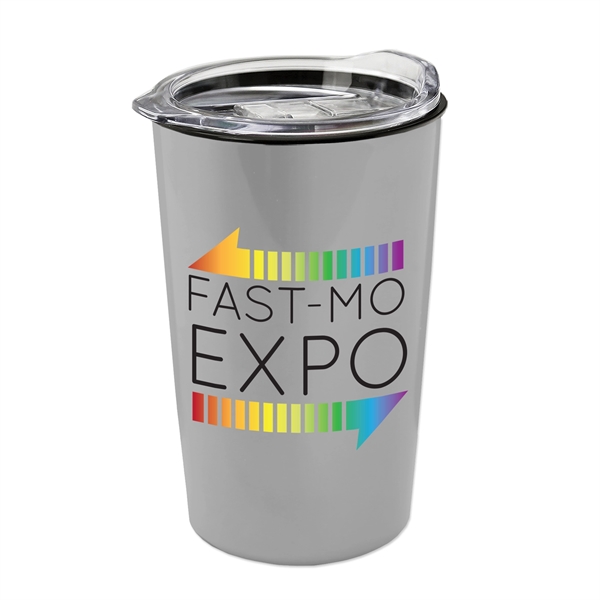 New 14 oz. Metalike Sentinel Tumbler with Clear Slide-Lid. Double-Wall Insulated... from ASI 55990 Garyline