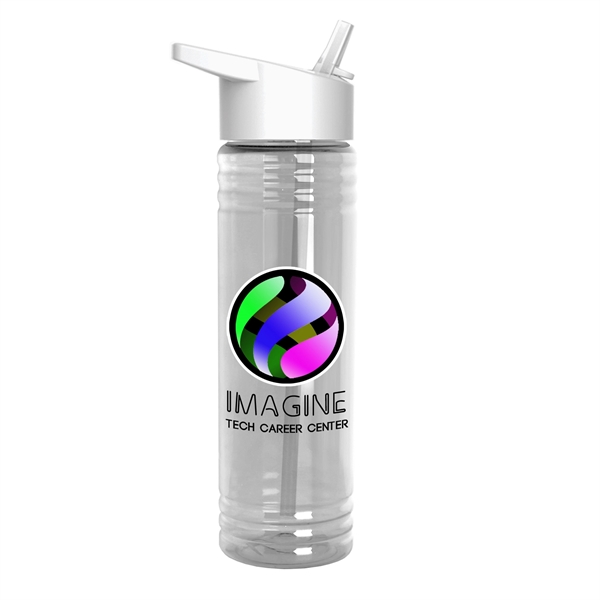 New Slim Cylinder Design 24 oz. Transparent Water Bottles with Flip... from ASI 55990 Garyline