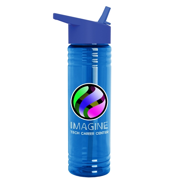 New Slim Cylinder Design 24 oz. Transparent Water Bottles with Flip... from ASI 55990 Garyline