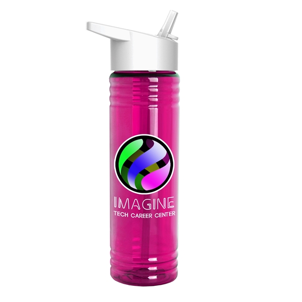 New Slim Cylinder Design 24 oz. Transparent Water Bottles with Flip... from ASI 55990 Garyline