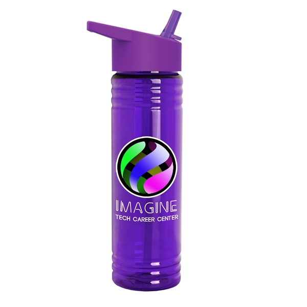 New Slim Cylinder Design 24 oz. Transparent Water Bottles with Flip... from ASI 55990 Garyline