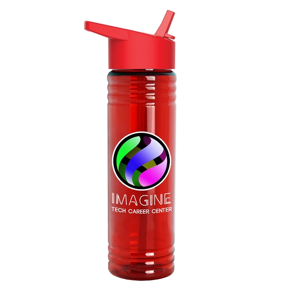 New Slim Cylinder Design 24 oz. Transparent Water Bottles with Flip... from ASI 55990 Garyline