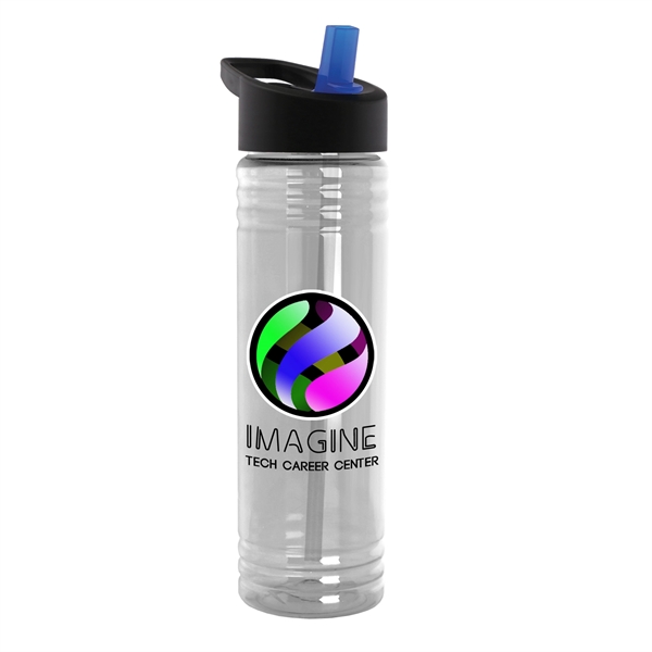 New Slim Cylinder Design 24 oz. Transparent Water Bottles with Flip... from ASI 55990 Garyline