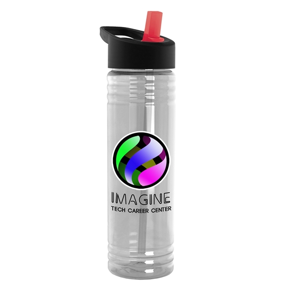 New Slim Cylinder Design 24 oz. Transparent Water Bottles with Flip... from ASI 55990 Garyline