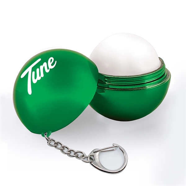 Round lip balm with metallic finish, vanilla scent and keychain attachment.... from ASI 90807 Tekweld